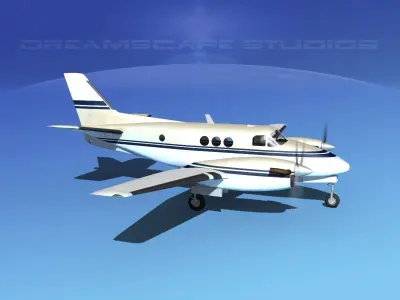Beechcraft King Air 100 V03 3D model