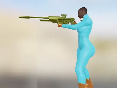 Sci-Fi Sniper Woman  3D print model