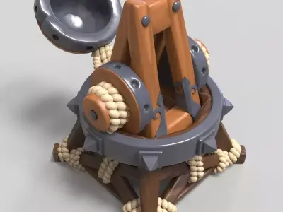 Catapult Ballista Trebuchet Ancient Medieval Siege Engine 3D model