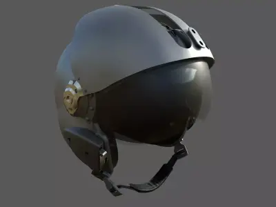 MSA Gallet LA100 Jet Pilot Flight Helmet 3D model