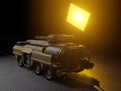 Amphibious Tank in Blender28 Free low-poly 3D model