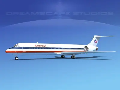 McDonnell Douglas MD-87 American Airlines 3D model