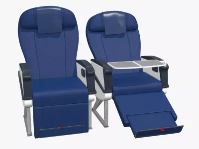 Airplane chair business class Low-poly 3D model