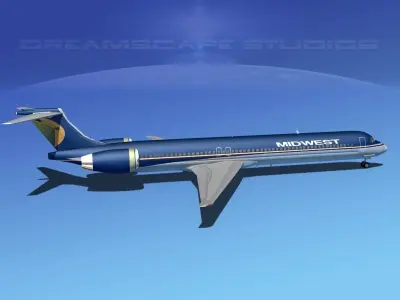 McDonnell Douglas MD80 Midwest 3D model