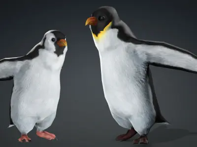 PENGUINS RIGGED ANIMATED 1 Low-poly 3D model