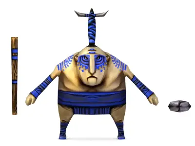 Low Poly Cartoon Creature Enemy Pygmy Low-poly 3D model