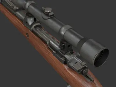 Karabiner 98k Sniper Low-poly 3D model