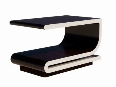 Curved Wood Table 3D model