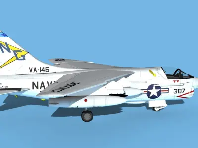 Chance Vought A-7D Corsair V020 USNMax 3D model