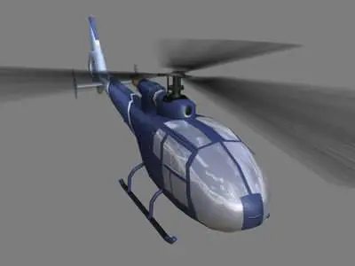 Gazelle V1 Helicopter Low-poly 3D model