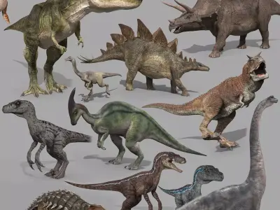Colossal Dinosaur Pack 8K - fully animated 3D model