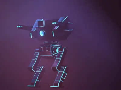 Wi-Fi mech Low-poly 3D model