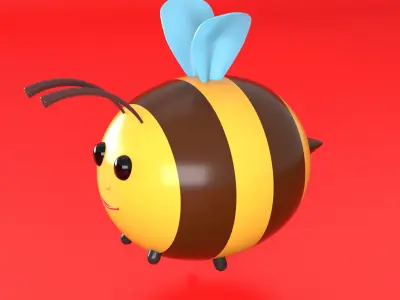 Cute Little Bee 3D model