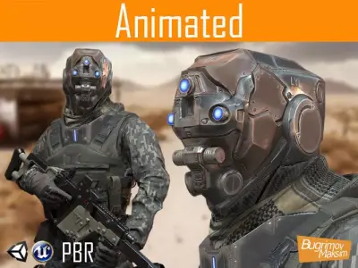 Character Soldier Low-poly 3D model