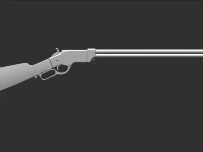 Rifle gun with wooden handle Free 3D model