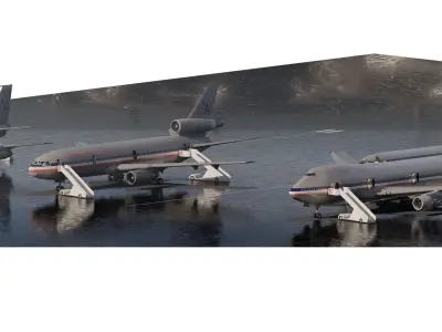 American airlines Boeing 747-100 DC-10-10 727-200  707-123B 3D model