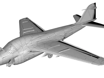 Lowpoly  Grumman A-6 Intruder Low-poly 3D model