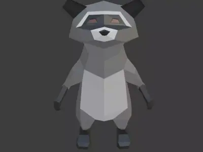 Low Poly Raccoon Free low-poly 3D model