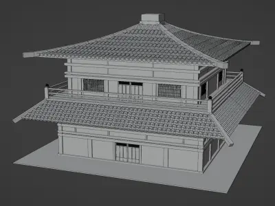 Chinese Two Floors Siheyuan 3D model