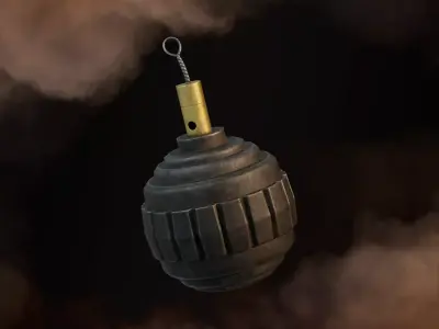 Grenade WW1 German Kugel Grenade 1915 Game-Ready Low-poly 3D model