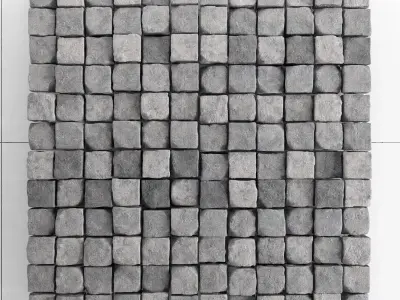 Stone panel cube brick 3D model