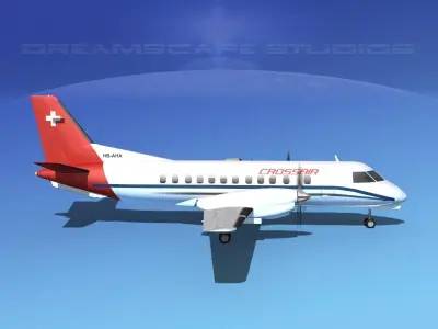 SAAB SF340 Crossair 3D model