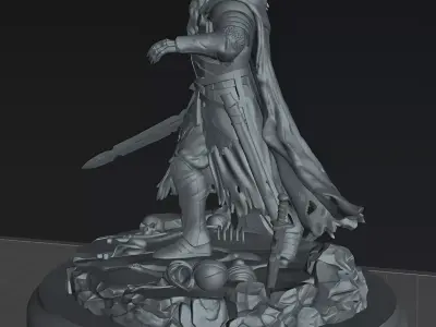 Phantom King Wraith Dark Fantasy Resin Miniature STL 3D print model