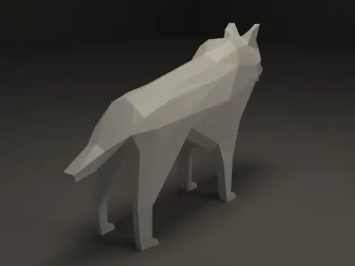 Low Poly Wolf Low-poly 3D model