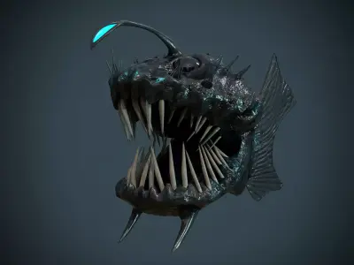 Angler Deep Sea Fish  Low-poly 3D model