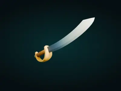 Low Poly Pirate Sword Free low-poly 3D model