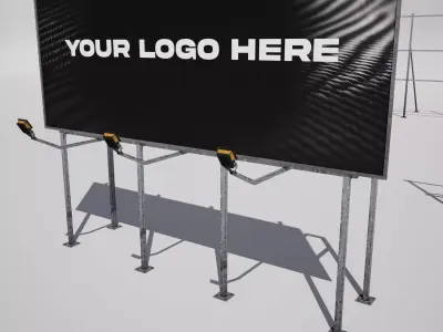 Racetrack Advertising Wall Variations 3D model