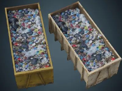 Garbage Container 3B Low-poly 3D model