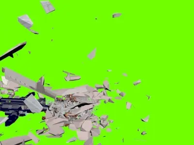 SIMULATED PLANE CRASH Low-poly 3D model