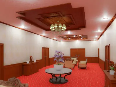 typical Balinese lobby 3D model