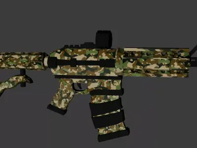 M416 gun with army color 3D model