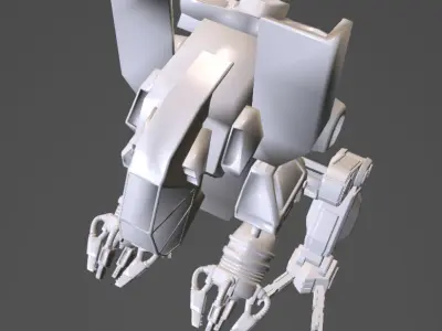 robot walker Low-poly 3D model purchase
