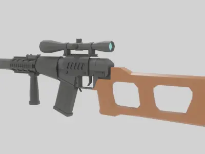 Low Poly VSS Vintorez Custom Free low-poly 3D model