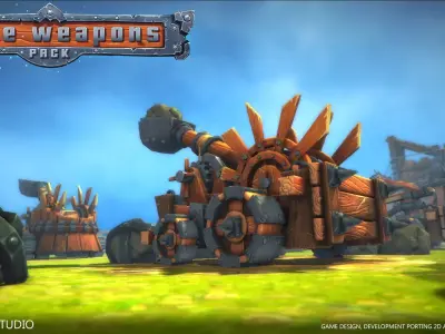 Siege Weapons Pack Low Poly - LITE Low-poly 3D model