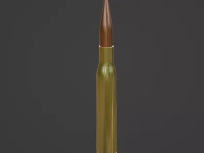 50 cal Bullet PBR Free low-poly 3D model