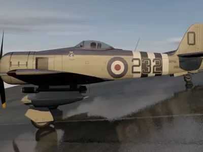 Hawker Sea Fury FB-11 3D model