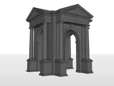 Arched portico in the mas  Doric order with freestanding columns Low-poly 3D model