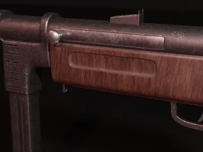 mp40gun wooden gun 3D model
