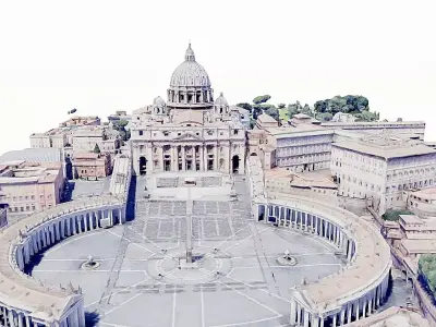 St Peters Square-San Pietro- Vatican Low-poly 3D model