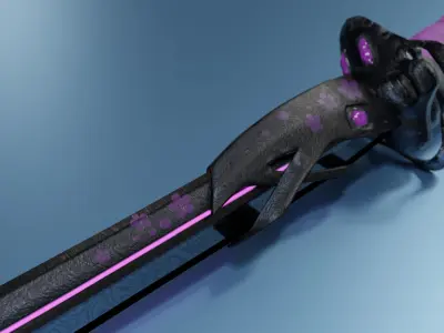 Flower Katana  - Game Ready Low-poly 3D model