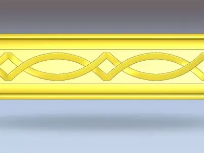 CNC Decorative Linear Relief - 3D Wood Carving Pattern Free 3D model
