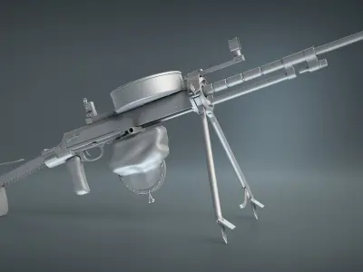 DT-29 Tank Machine Gun 3D model