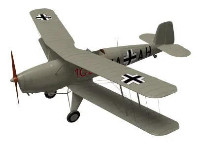 Bucker Bu131 Jungmann 3D model