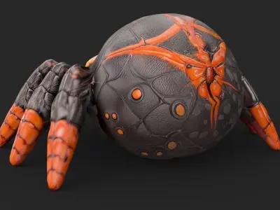 Tarantula Cartoon Low-poly 3D model