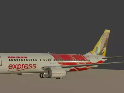 Air India Express Boeing 737-800 lowpoly decently detailed Low-poly 3D model