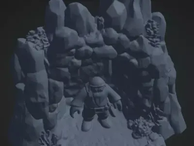 Aquarium Nativity Scene 3D Model Decorative Underwater Ornament Free 3D print model